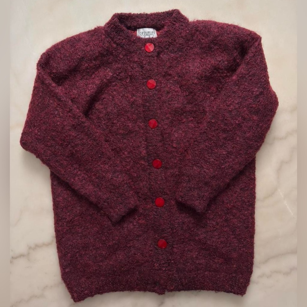 Cervelle Vintage 80s Mohair Blend Bouclé Cardigan Jacket Size L